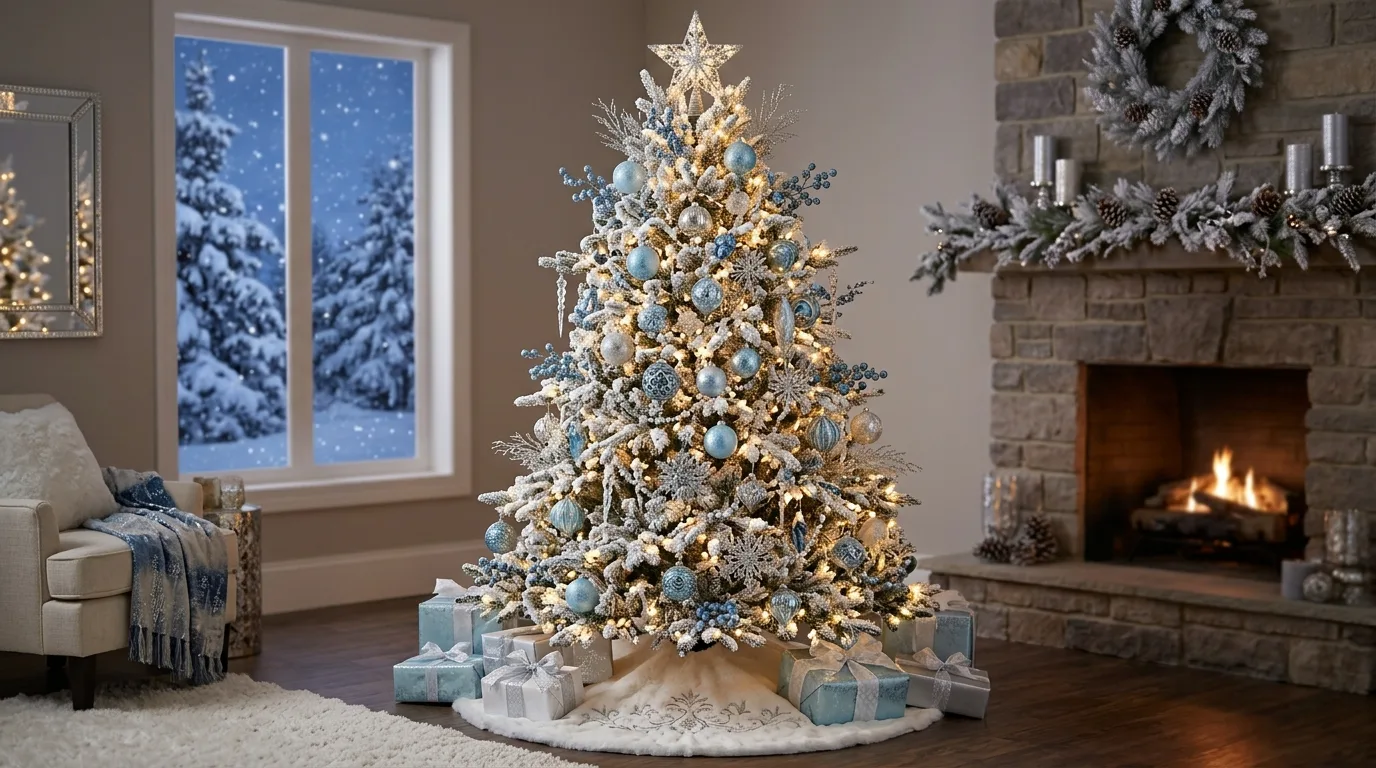 Layer winter throws and pillows for warmth inspiration for a Christmas bedroom.